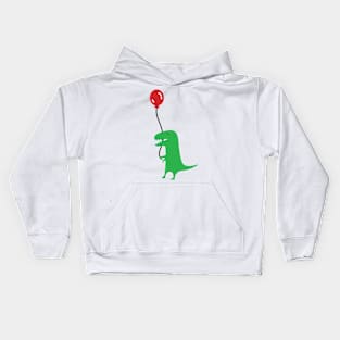 A Dinosaur and his red Balloon Kids Hoodie